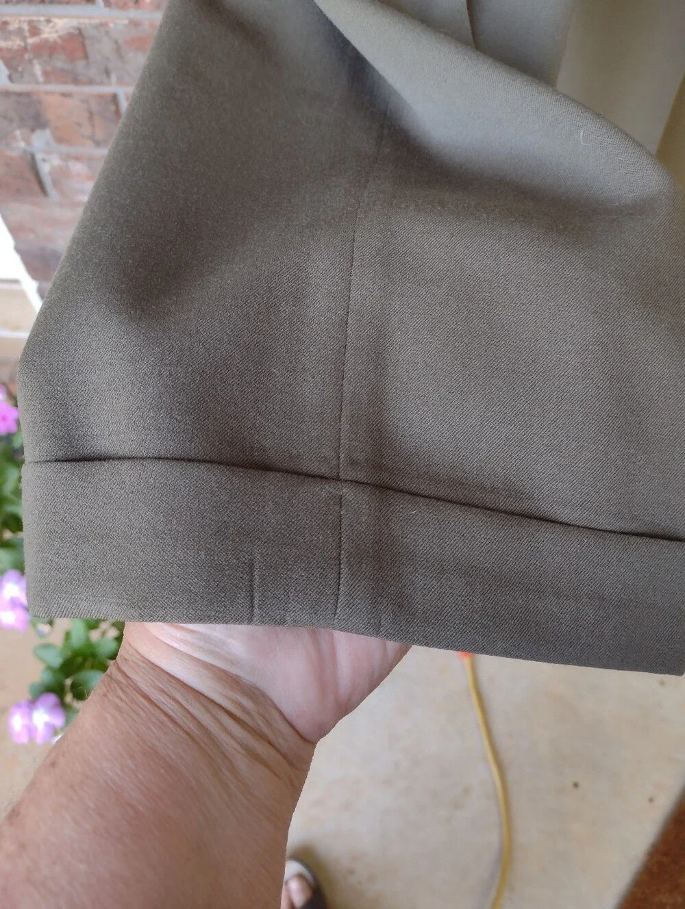 VTG Brooks Brothers Wool Dress Pants Men 36X30 Olive Pleated Cuffed Made In USA